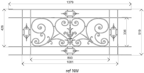 Balcone parapetti balaustra in ghisa Uccellino